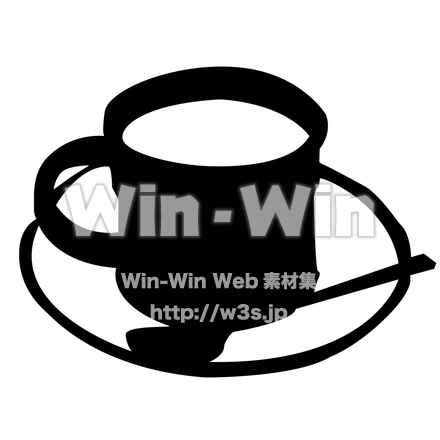 コーヒーカップのシルエット素材 W-006302