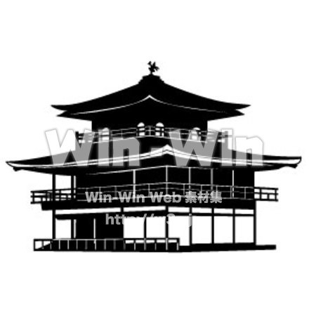 金閣寺のシルエット素材 W-006428