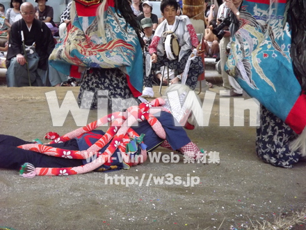 菅の獅子舞の写真素材 W-013270