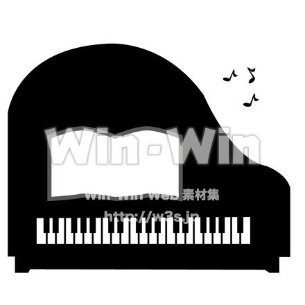 ﾋﾟｱﾉと音符のCG・イラスト素材 W-012616