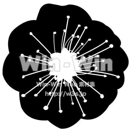 梅の花のシルエット素材 W-015338