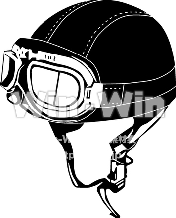 ヘルメット02のシルエット素材 W-014080