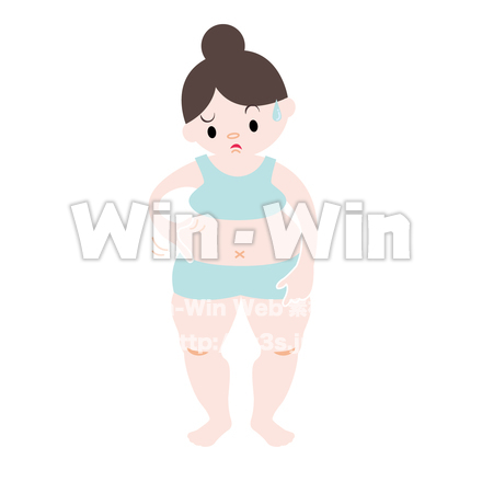 肥満　O脚　女性…のCG・イラスト素材 W-015786