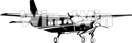 飛行機のシルエット素材 W-014088