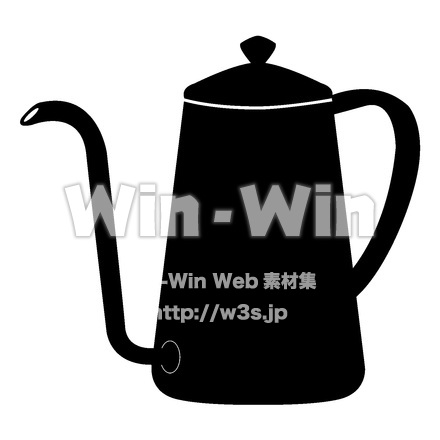 ドリップコーヒーポットのシルエット素材 W-015328