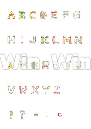 チェックのアルファベットのCG・イラスト素材 W-015555