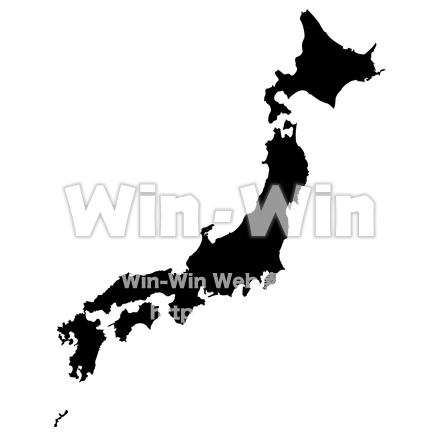 日本地図のシルエット素材 W-016679