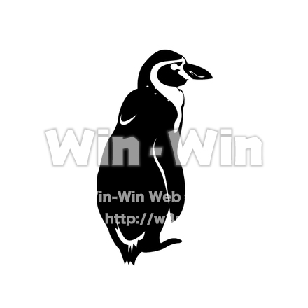 ペンギン２のシルエット素材 W-016709