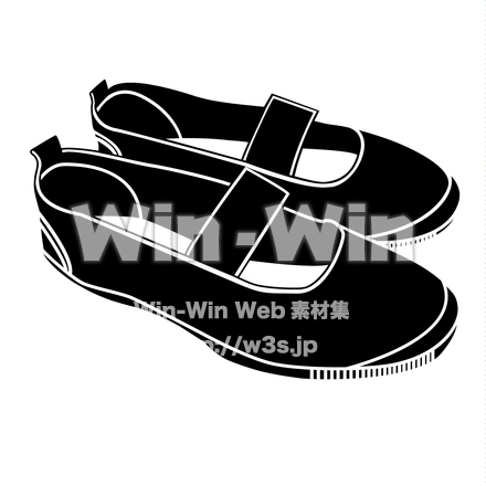 上履き（上靴）のシルエット素材 W-017710