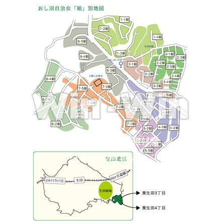 おし沼自治会「組」別地図のCG・イラスト素材 W-016042