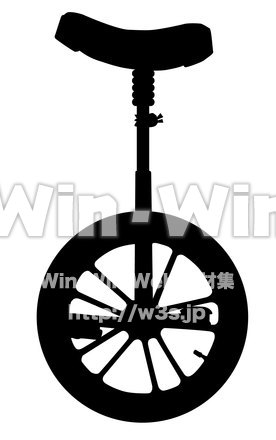 一輪車のシルエット素材 W-019795