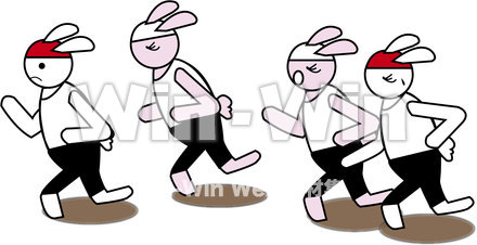 徒競走　ウサギのシルエット素材 W-019083