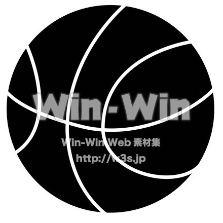 バスケットボールのシルエット素材 W-018699