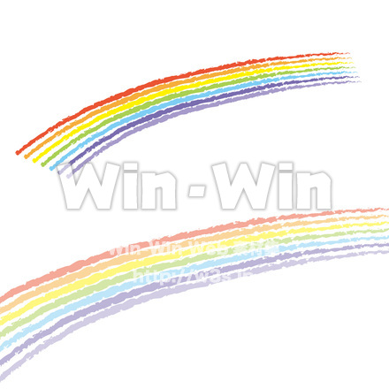 手描きふう虹のCG・イラスト素材 W-018987