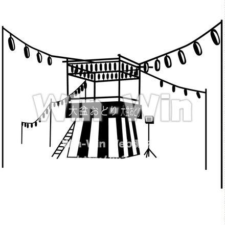 お祭り櫓のシルエット素材 W-018939