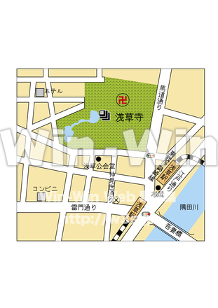 浅草寺の地図のCG・イラスト素材 W-021733