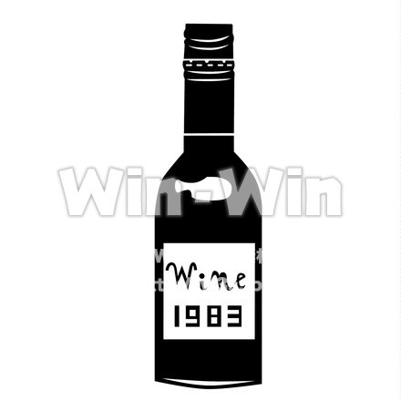ワインのシルエット素材 W-020821