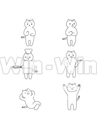 猫キャラクターのCG・イラスト素材 W-020128