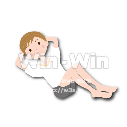 腹筋する女性のCG・イラスト素材 W-020161