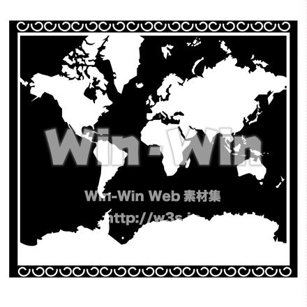 世界地図のシルエット素材 W-020829