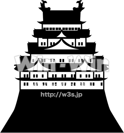 名古屋城のシルエット素材 W-023517