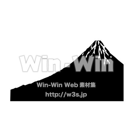凱風快晴（赤富士）のシルエット素材 W-025903