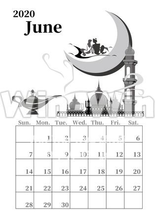 アラジン_カレンダーのシルエット素材 W-025762