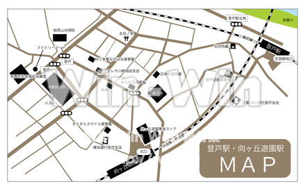 地図「登戸駅・向ヶ丘遊園駅 」のCG・イラスト素材 W-024397