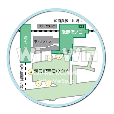 溝口駅バス乗り場のCG・イラスト素材 W-024111
