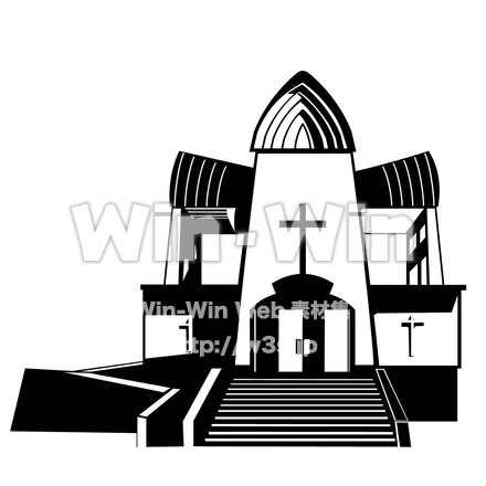 教会のシルエット素材 W-026250
