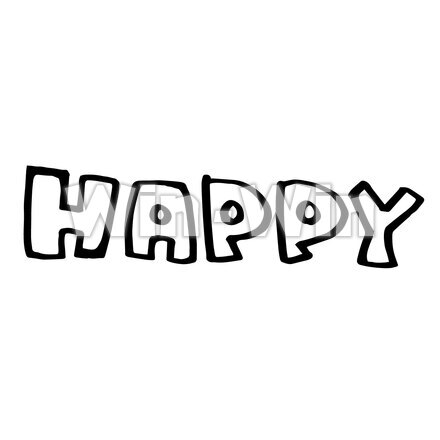 文字（HAPPY)のシルエット素材 W-027799