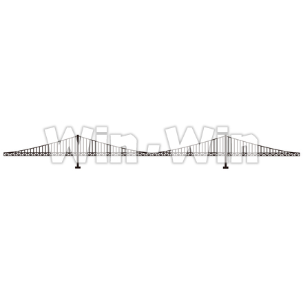 瀬戸大橋のシルエット素材 W-027679