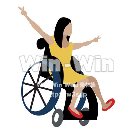 車椅子の女性のCG・イラスト素材 W-027333