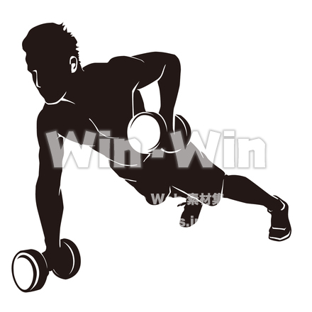 筋力トレーニングをする人のシルエット素材 W-026909