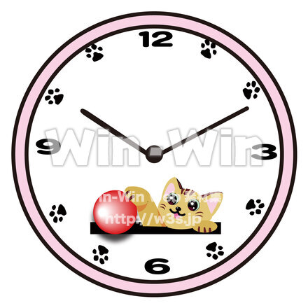 cat時計のCG・イラスト素材 W-028948