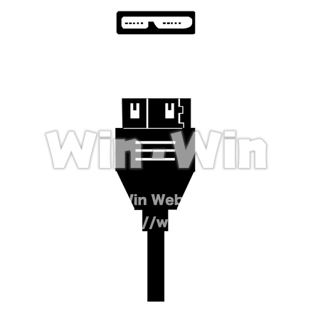 USBコネクターのシルエット素材 W-029017