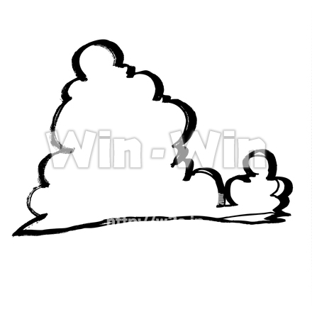 入道雲のシルエット素材 W-029030