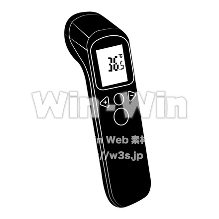 非接触型電子体温計のシルエット素材 W-028816