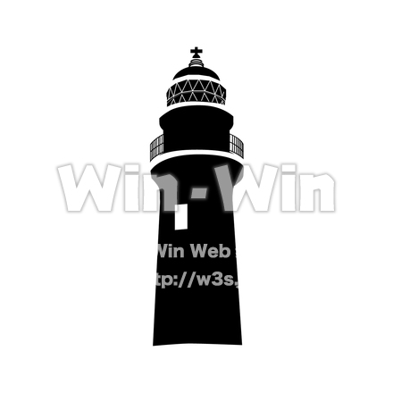 潮岬灯台のシルエット素材 W-028489