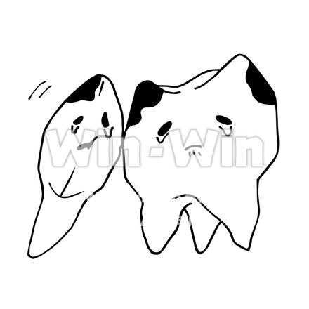 虫歯のシルエット素材 W-028361