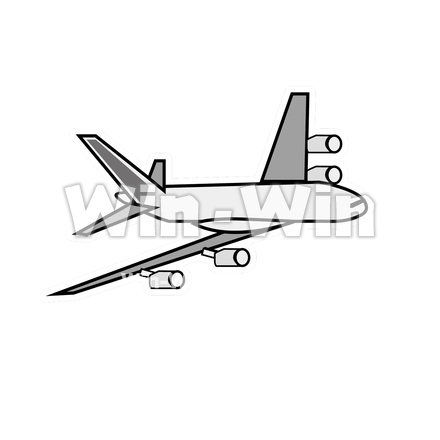 飛行機のシルエット素材 W-028759