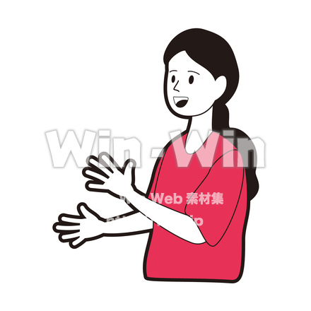フラットな女性のCG・イラスト素材 W-030674